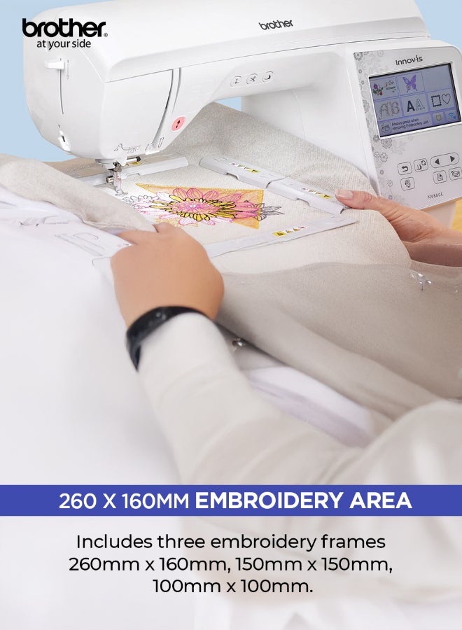 brother Innov-is NV2700 Sewing, Quilting & Embroidery Machine – Wi-Fi Enabled, 258 Embroidery Designs, 291 Stitches, Touchscreen, 160x260mm Area  White color |Made in Vietnam NV2700 - Image 3