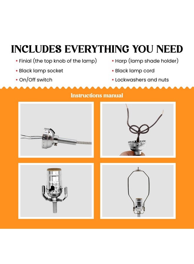 Creative Hobbies ML93HK Black Finish Make-A-Lamp Kit with All Parts Needed and Instructions for DIY Lamp Design or Repair - Image 4
