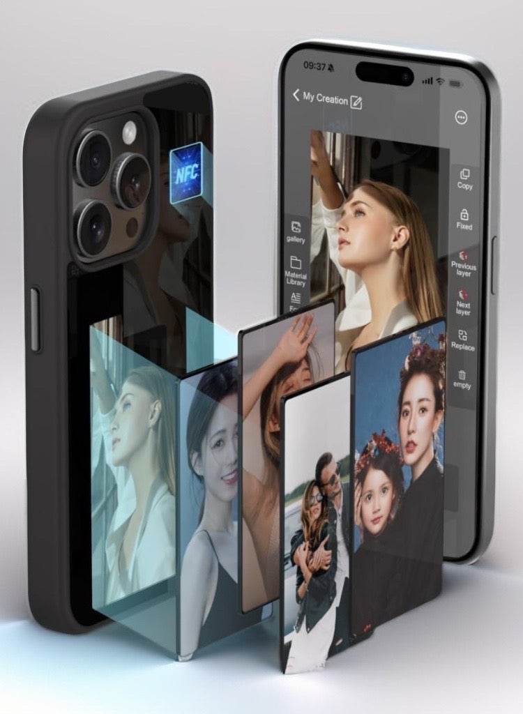 BINZAYED Smart NFC Phone Case E-ink, Black - Image 1