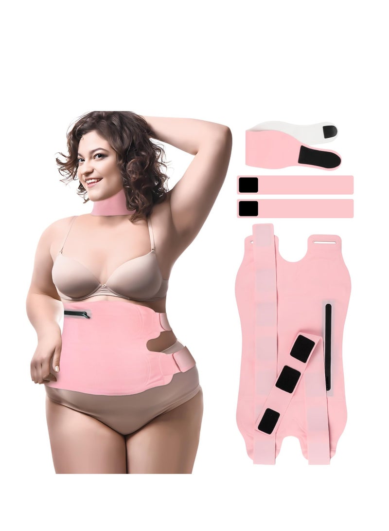 SYOSI ترقية حزمة زيت الخروع 2 قطعة حزمة زيت الخروع بحجم كبير مجموعة عضوية قابلة لإعادة الاستخدام زيت الخروع المعصور على البارد غير المكرر حزم ضغط لعملية تطهير الكبد حزام مرن قابل للتعديل للخصر والرقبة - Image 1