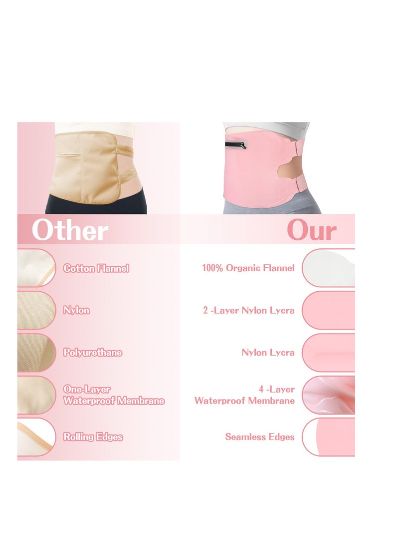 SYOSI ترقية حزمة زيت الخروع 2 قطعة حزمة زيت الخروع بحجم كبير مجموعة عضوية قابلة لإعادة الاستخدام زيت الخروع المعصور على البارد غير المكرر حزم ضغط لعملية تطهير الكبد حزام مرن قابل للتعديل للخصر والرقبة - Image 2