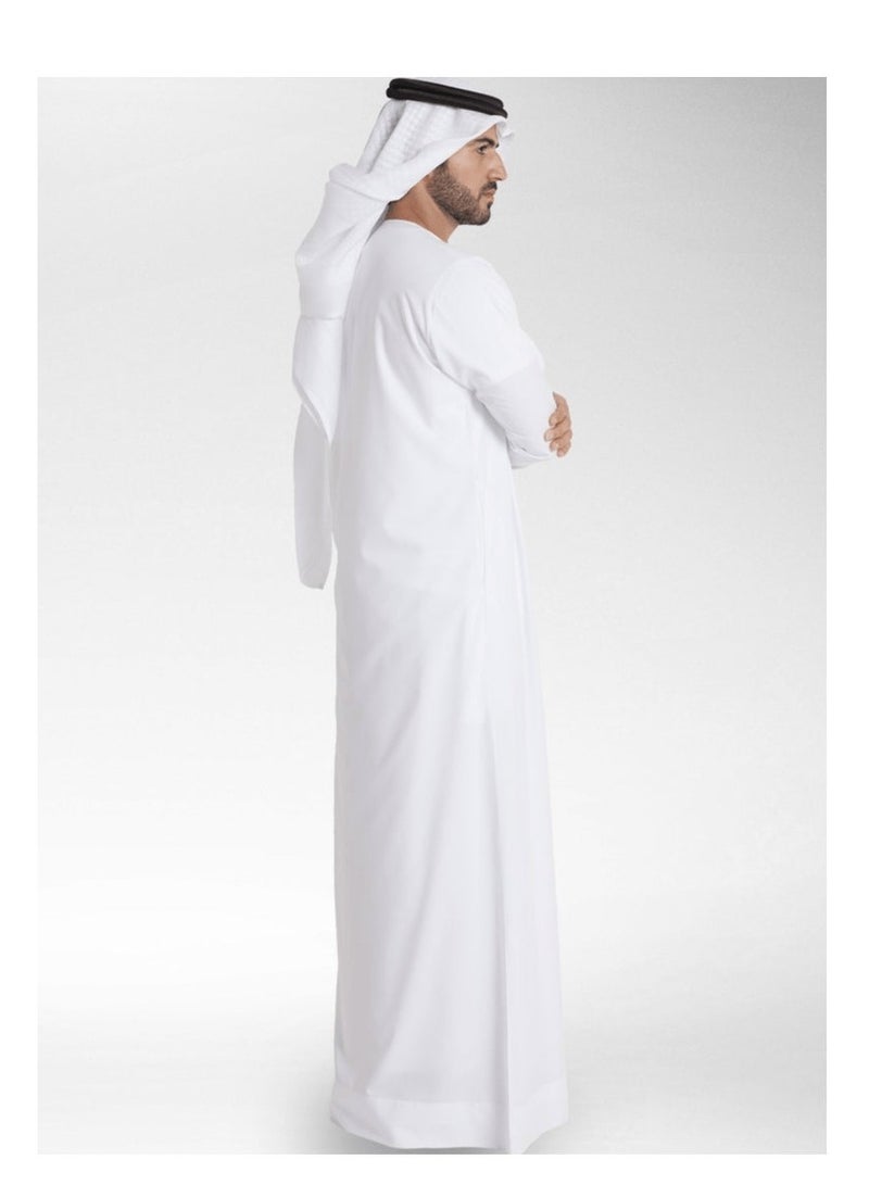 Generic WHITE RAYS Men's Kandoora, Kanthoora, Thobe, Dishdasha, Kandora Arabic Muslim Wear with Long Sleeve Round Neck Size-56 - Image 2