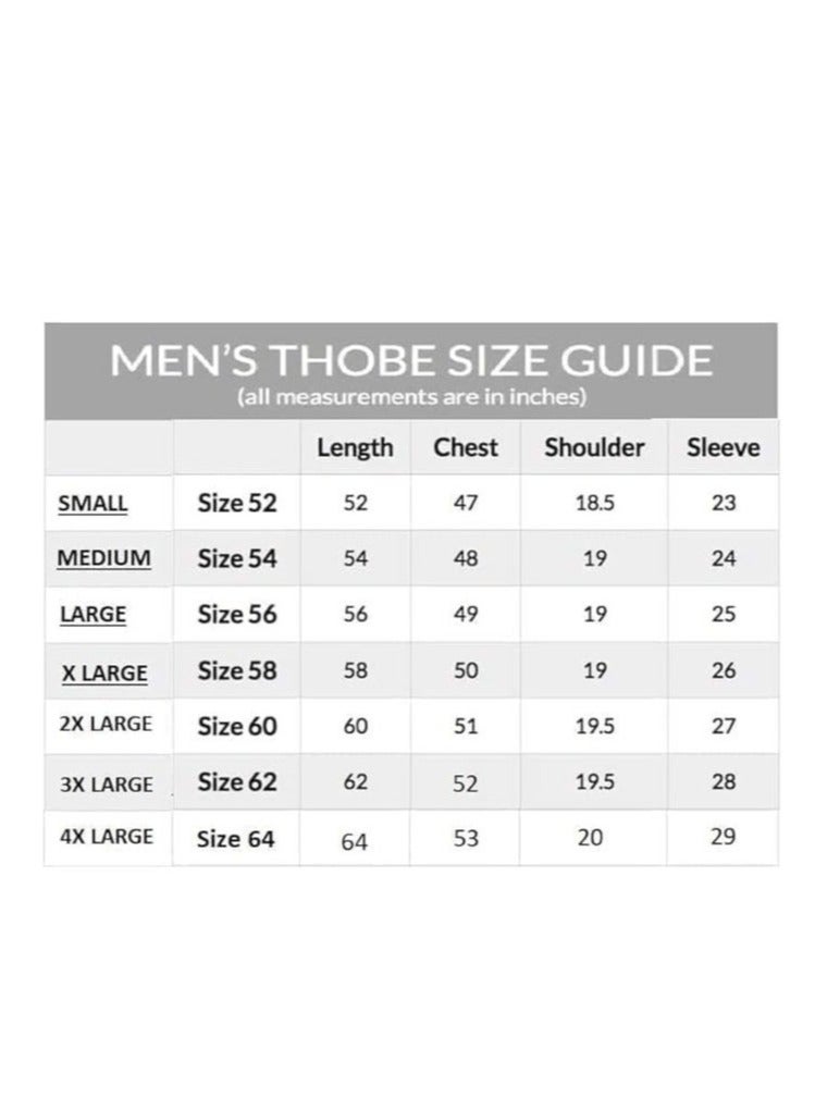 Generic WHITE RAYS Men's Kandoora, Kanthoora, Thobe, Dishdasha, Kandora Arabic Muslim Wear with Long Sleeve Round Neck Size-56 - Image 3