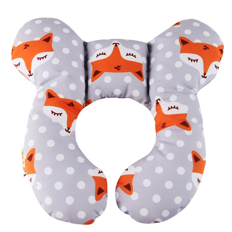 Cute cartoon pattern baby U-shaped pillow, travel car seat, neck protection, two fixed corners, trolley pillow wholesale, bear size 25 * 23cm - Image 4