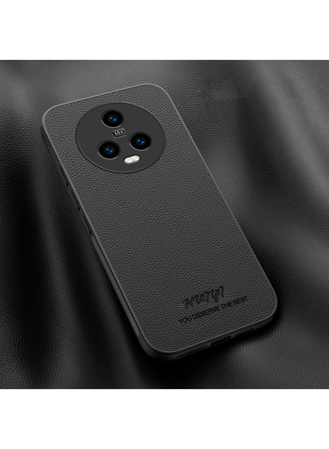 اس-توب جراب هاتف Honor Magic5 من HUIYI مصنوع من الجلد المغناطيسي - Image 1