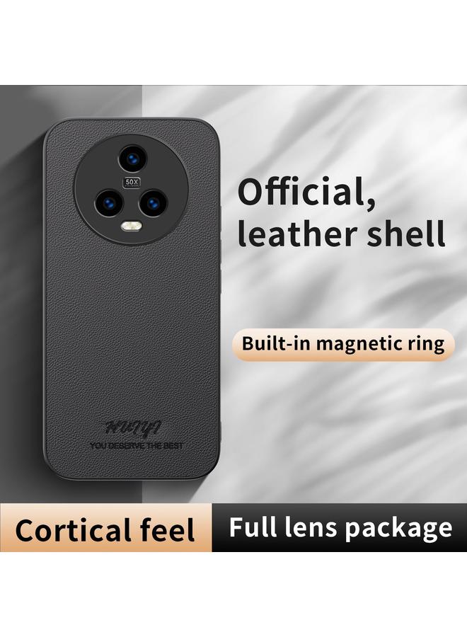 اس-توب جراب هاتف Honor Magic5 من HUIYI مصنوع من الجلد المغناطيسي - Image 2