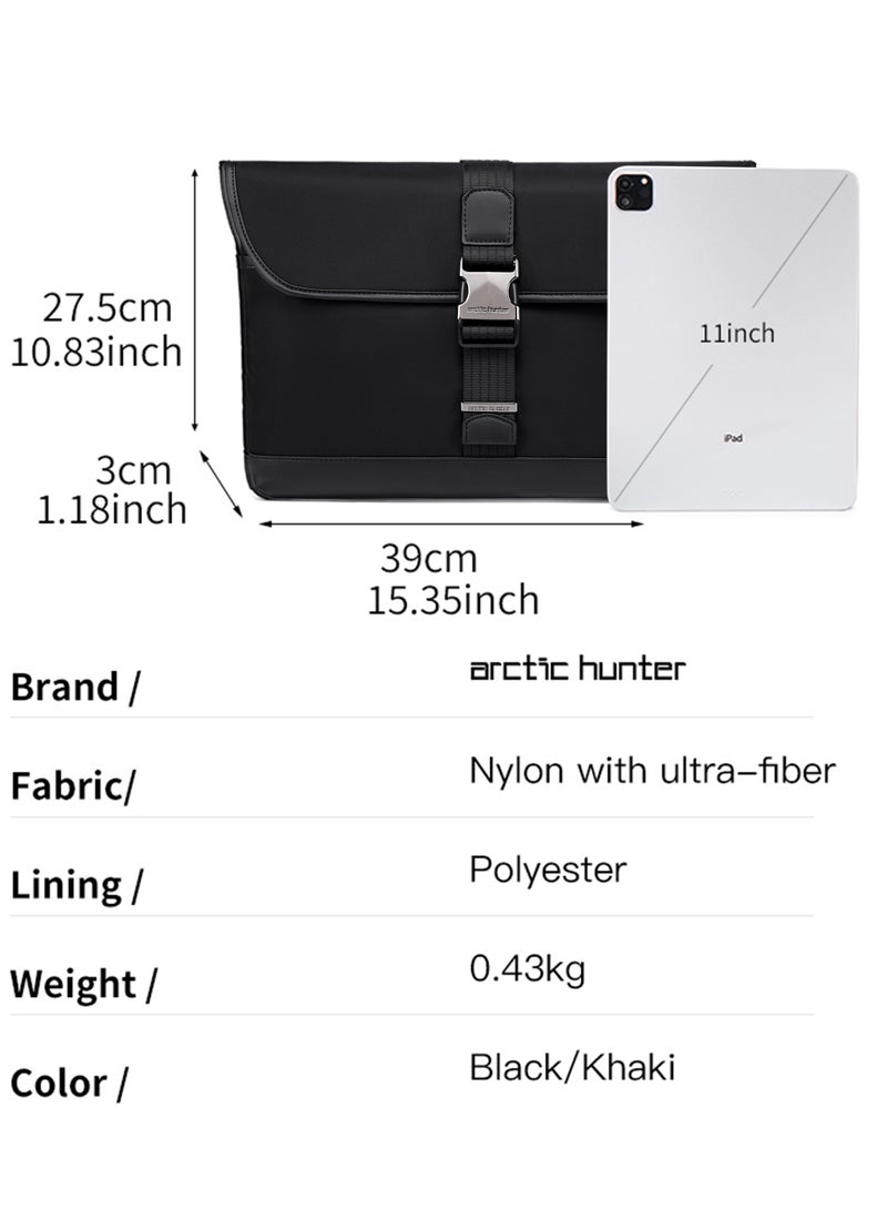 ARCTIC HUNTER Durable Laptop Sleeve Water Resistant Anti-theft Messenger Bag 13-inch Laptop Bag for Men and Women for Office/Travel/School/College, GWB00820 - Black - Image 5