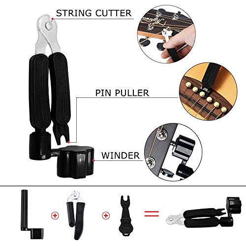 NERECNDENS 66PCS Guitar Accessories Kit, Acoustic Changing Tool, Including Guitar Acoustic Strings, Picks, Capo, String Winder&Cutter, Tuner, Bones, for Players and Beginners - Image 2