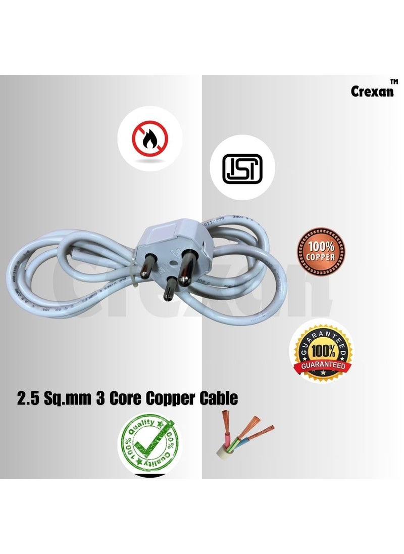 CREXAN Crexan Extension BoardBox 16A2500W Flexible Extension Board with Power Indicator and 6A16A Socket with Safety Shutter 25 Sqmm 3 Core White Copper Wire 2500 Wattage 16A Small Plug 20 Meter  - Image 5