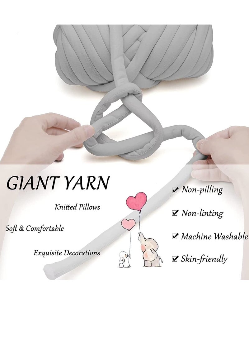 SYOSI Arm Knitting Yarn for Chunky Braided Knot Throw Blanket DIY Soft Extra Cotton Washable, Bulky Giant Yarn for Weave Craft Crochet Sofa Blanket Pillow Pet Bed 3CM W / 36Feet L, 1.1LB - Image 2