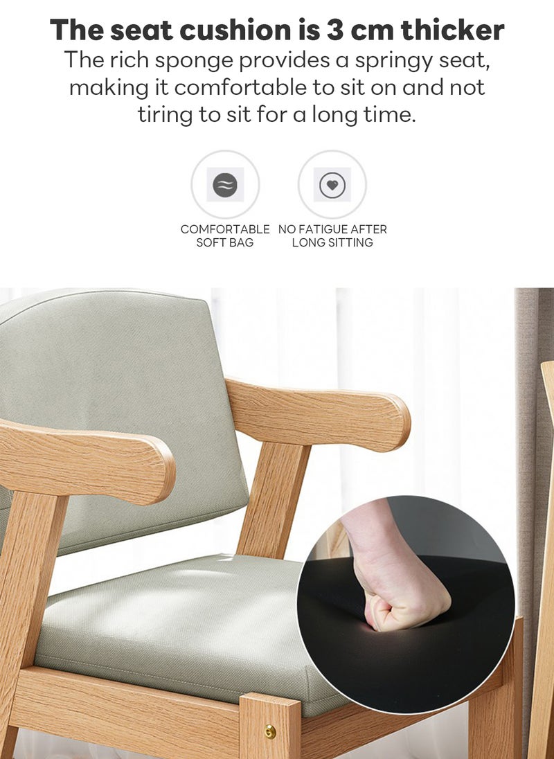 Sharpdo Modern Simple Home Backrest Solid Wood Chair, Dining Chair with Armrests 49*50*75CM - Image 4