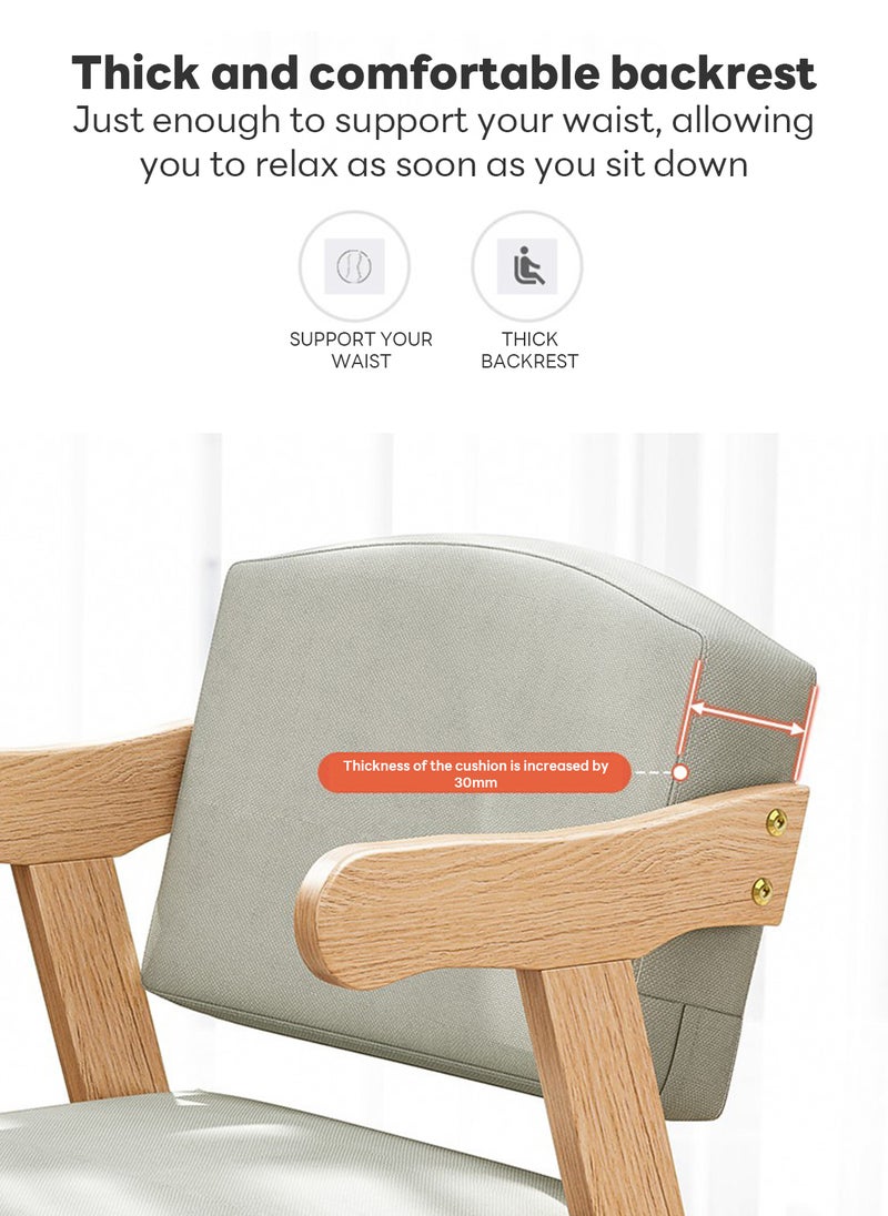 Sharpdo Modern Simple Home Backrest Solid Wood Chair, Dining Chair with Armrests 49*50*75CM - Image 5