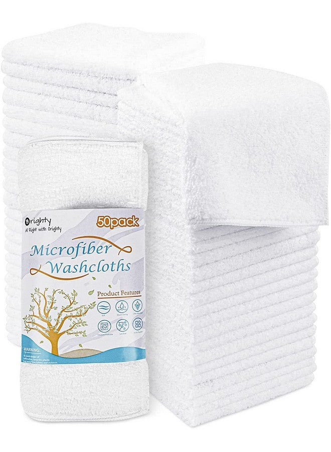 Orighty Washcloths Bulk Towels Set 50 Pack, Highly Absorbent and Soft Feel Microfiber Face Cloths, Multi-Purpose Wash Cloths & Hand Towels for Bathroom, Hotel, Spa, and Gym, 12x12 Inch - Image 1