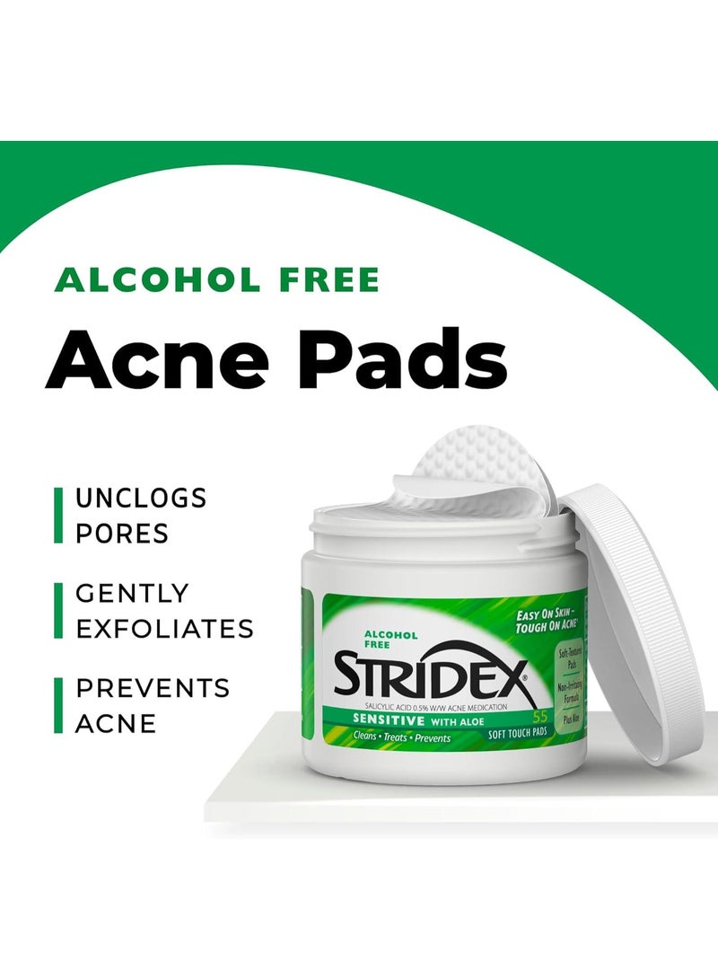 Stridex Sensitive Skin Pads with Aloe Vera Extract -55 Pieces - Image 3