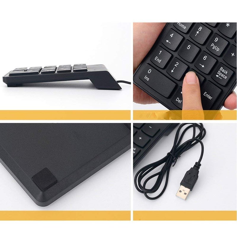 COOLCOLD USB 2.0 Wired Numeric Keypad Slim Mini Number Pad Digital Keyboard 18 Keys Numpad for iMac/Mac Pro/MacBook/MacBook Air/Pro Laptop PC Notebook Desktop. (Wired Numpad) - Image 5