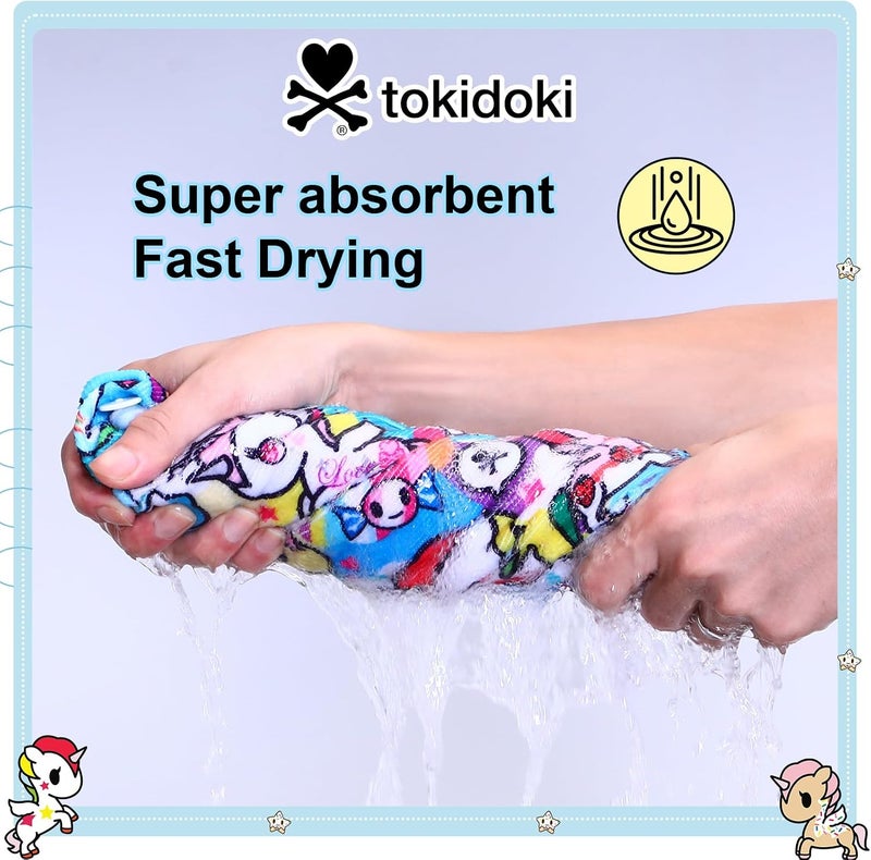 Tokidoki 2 Pack Unicorno Microfiber Hair Towel, 23.6"X10" Cartoon Hair Towel Wrap for Women, Super Absorbent Soft Hair Drying Towel for Curly Hair Long Hair - Image 4