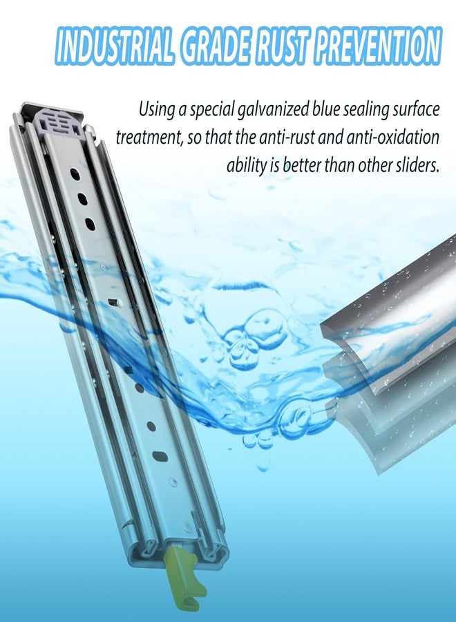 VAGUDE with Lock Heavy Duty Drawer Slides 12 14 16 18 20 22 24 26 28 30 32 34 36 40 44 48 52 56 60 Inch 500 Lbs Side Mount Full Extension Ball Bearing Rails Rail Tool Box Runner Width:76mm, 12 Inch - Image 4