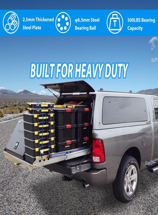 VAGUDE with Lock Heavy Duty Drawer Slides 12 14 16 18 20 22 24 26 28 30 32 34 36 40 44 48 52 56 60 Inch 500 Lbs Side Mount Full Extension Ball Bearing Rails Rail Tool Box Runner Width:76mm, 12 Inch - Image 3