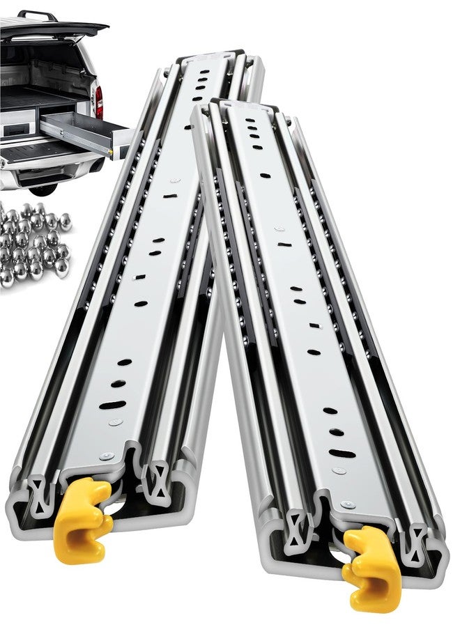VAGUDE with Lock Heavy Duty Drawer Slides 12 14 16 18 20 22 24 26 28 30 32 34 36 40 44 48 52 56 60 Inch 500 Lbs Side Mount Full Extension Ball Bearing Rails Rail Tool Box Runner Width:76mm, 12 Inch - Image 1