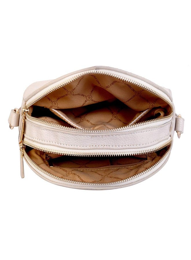 Lino Perros Womens White Synthetic Leather Sling Bag (Off White) - Image 5