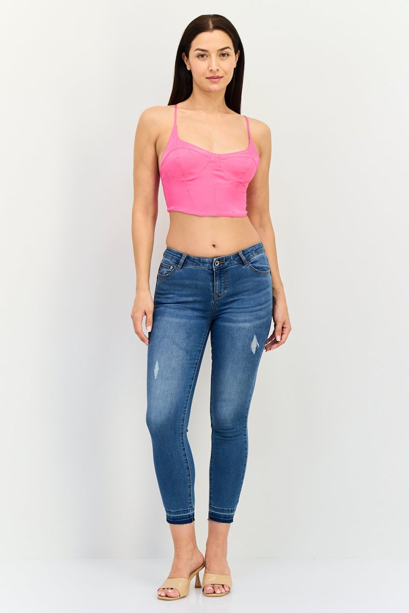 Bershka بلوزة نسائية بدون أكمام بتصميم قلب، وردية - Image 4