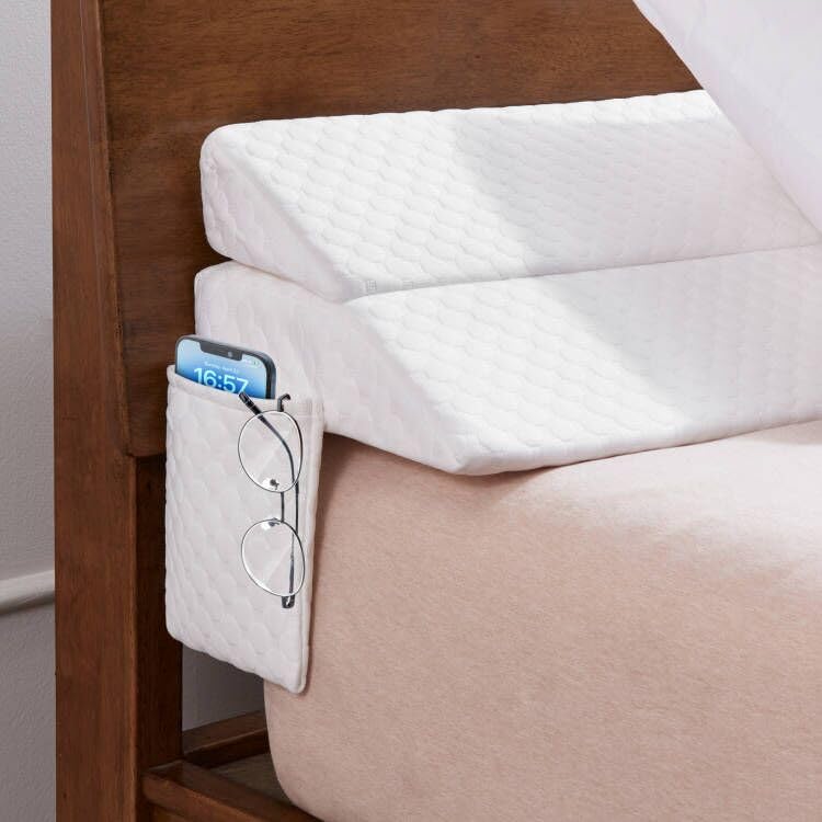 EUHAMS Queen Size Bed Wedge Pillow - Bed Gap Filler Mattress Wedge Headboard Pillow Close The Gap 0-7" Between Your Headboard and Mattress or Wall for Sleeping Backrest Pillow (60"x10"x6" White) - Image 1