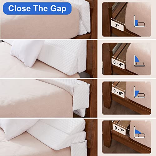 EUHAMS Queen Size Bed Wedge Pillow - Bed Gap Filler Mattress Wedge Headboard Pillow Close The Gap 0-7" Between Your Headboard and Mattress or Wall for Sleeping Backrest Pillow (60"x10"x6" White) - Image 4