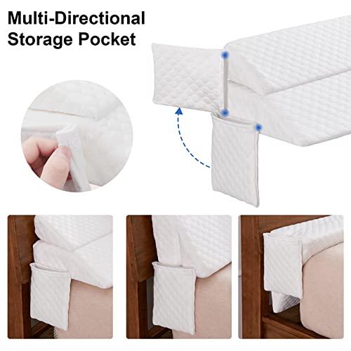 EUHAMS Queen Size Bed Wedge Pillow - Bed Gap Filler Mattress Wedge Headboard Pillow Close The Gap 0-7" Between Your Headboard and Mattress or Wall for Sleeping Backrest Pillow (60"x10"x6" White) - Image 5
