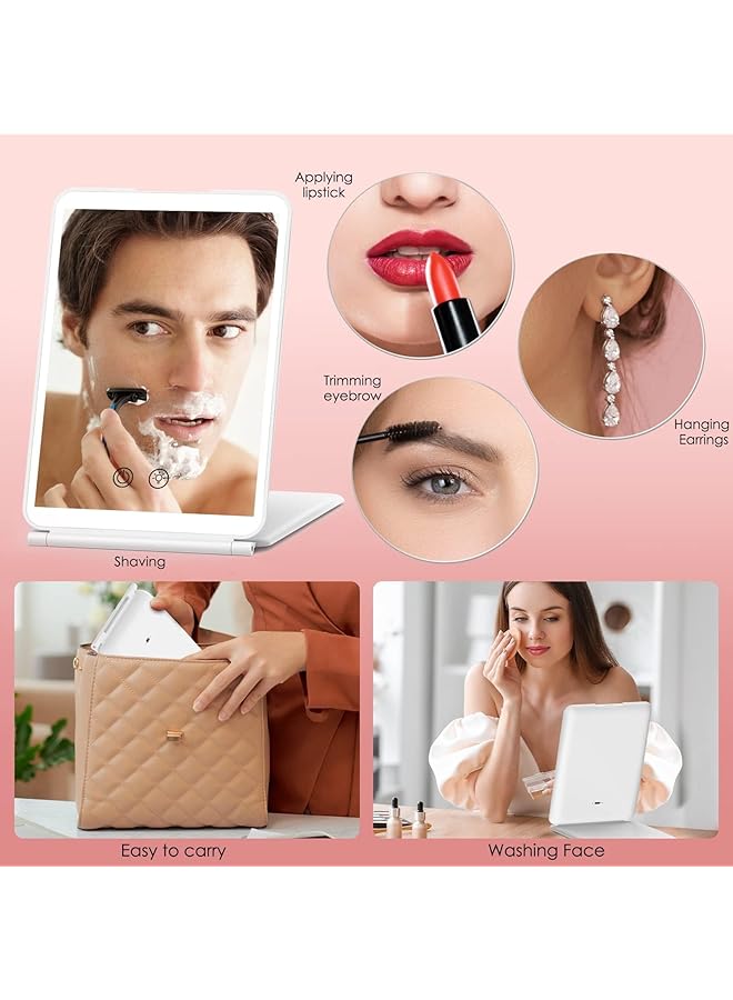 erorex Travel Lighted Makeup Mirror With 3X Magnifying Vanity Mirror 72 Led 3 Color Lights Dimmable Touch Screen Rechargeable Portable Foldable Mirror Xmas Gift For Women - Image 4