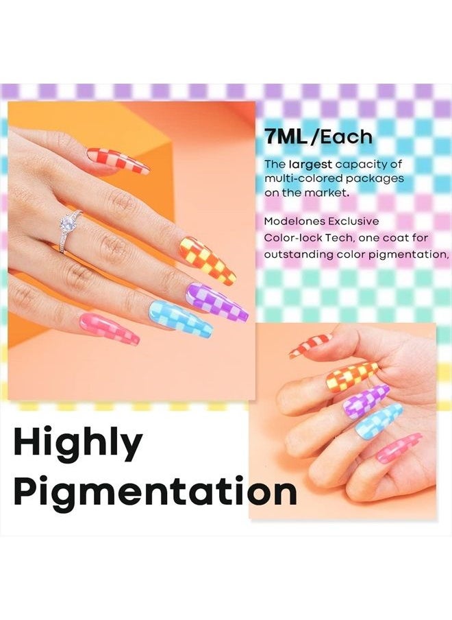 modelones - Modelones 36 Pcs Gel Nail Polish Kit, 2023 Spring Summer Rainbow Color Gel Polish Set 7ml Soft Pink Red Green Bright Neon Holiday Nail Polish Gel Glitter Soak Off LED Nail Art Kit Starter DIY Gift for - Image 1