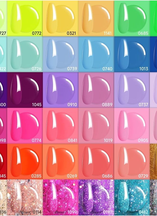 modelones - Modelones 36 Pcs Gel Nail Polish Kit, 2023 Spring Summer Rainbow Color Gel Polish Set 7ml Soft Pink Red Green Bright Neon Holiday Nail Polish Gel Glitter Soak Off LED Nail Art Kit Starter DIY Gift for - Image 1