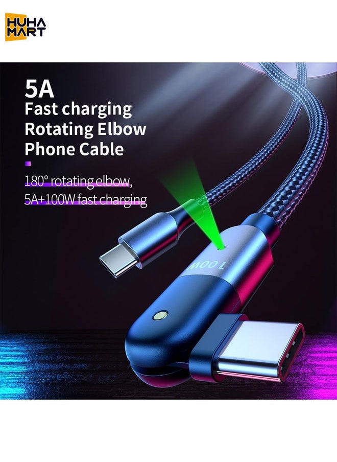 HuHa Mart FXCTL-WYA09 100W 5A USB-C / Type-C to Type-C 180 Degree Rotating Elbow Fast Charging Cable, Length:2m(Red)  - Image 3