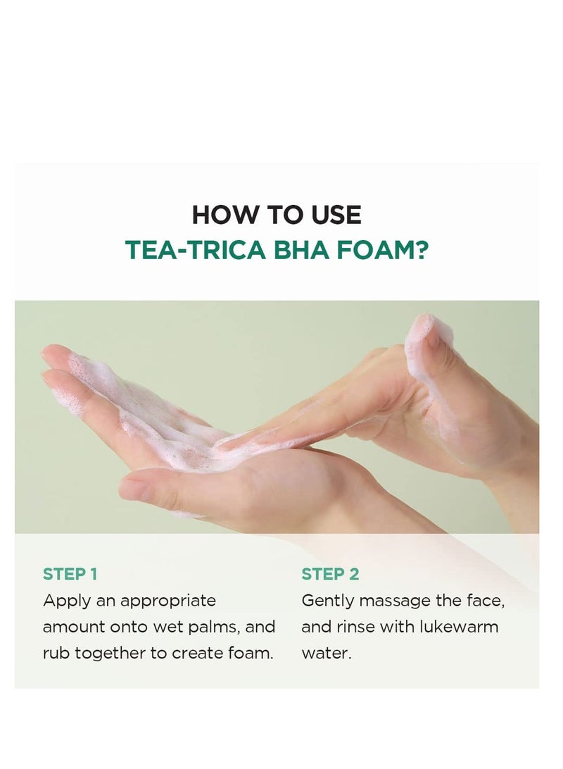 SKIN1004 Madagascar Centella Tea-Trica BHA Foam 4.22 fl.oz, 125ml, Professional Cleansing Care and Relief to Acne-Prone Skin Green - Image 5