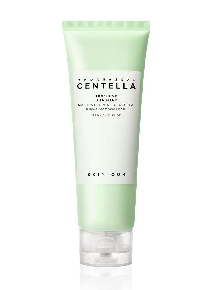 SKIN1004 Madagascar Centella Tea-Trica BHA Foam 4.22 fl.oz, 125ml, Professional Cleansing Care and Relief to Acne-Prone Skin Green - Image 1