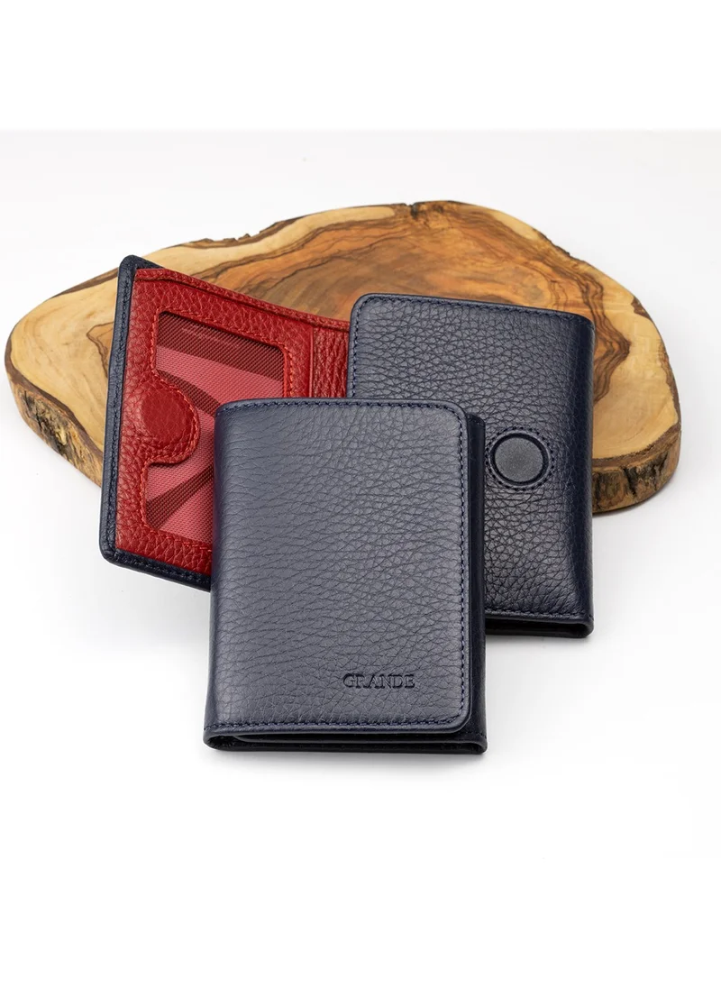 جراندي 1414 Genuine Leather Magnetic Men's Wallet