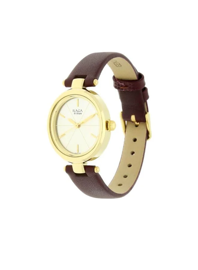 تيتان Women's Leather Analog Watch 2579YL01 - 25 mm