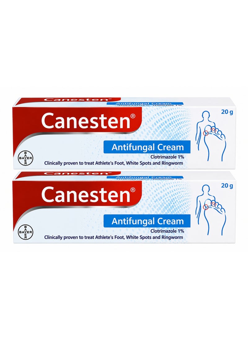 Canesten Antifungal Cream 20G 2 PCS – Clotrimazole Cream for Fungal Skin Infections