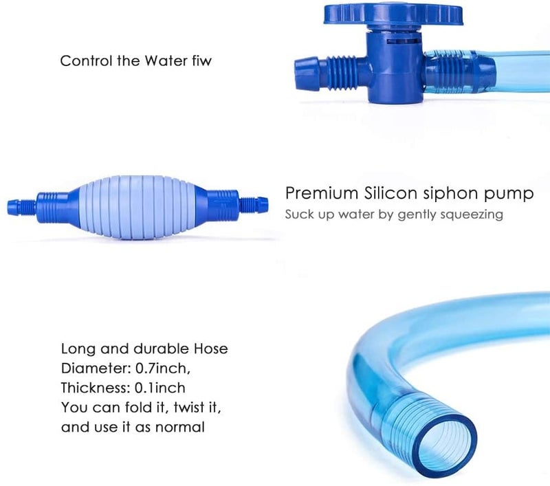 VAYINATO ® BY-28 Aquarium Gravel Cleaner,Fish Tank Water Changer Siphon Vacuum Gravel Cleaner with Adjustable Flow Control Tape, Aquarium Water Filter for Water Changing, Sand Washing by Petzlifeworld - Image 3