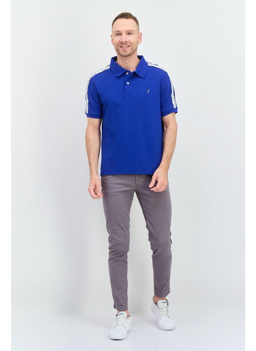 NAUTICA Men Regular Fit Embroidered Logo Short Sleeves Polo, Blue  - Image 4