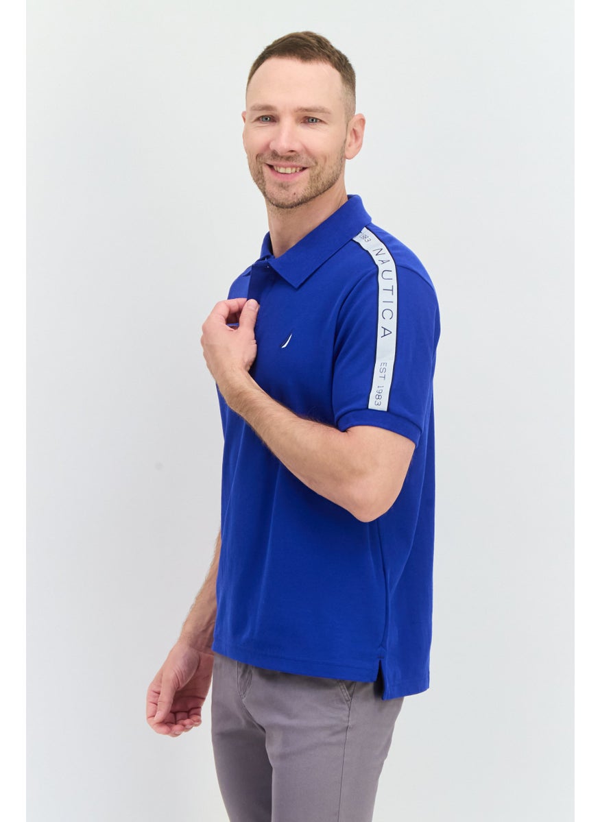 NAUTICA Men Regular Fit Embroidered Logo Short Sleeves Polo, Blue  - Image 2