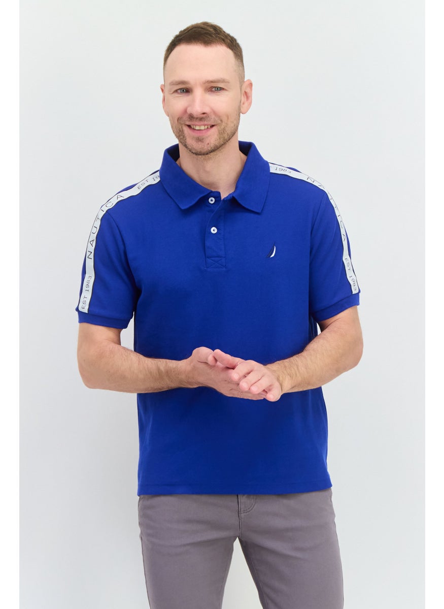 NAUTICA Men Regular Fit Embroidered Logo Short Sleeves Polo, Blue  - Image 1