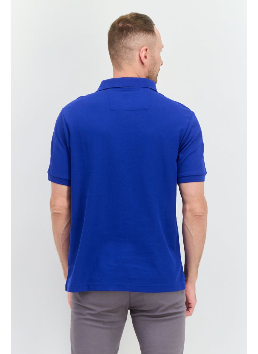 NAUTICA Men Regular Fit Embroidered Logo Short Sleeves Polo, Blue  - Image 3