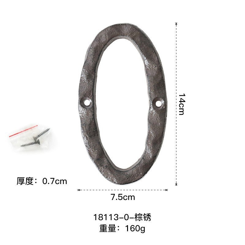 Zakka Grocery Wrought Iron Decorations Cast Iron Metal Number Letter Creative Diy Doorplate Letter Symbol - Image 1