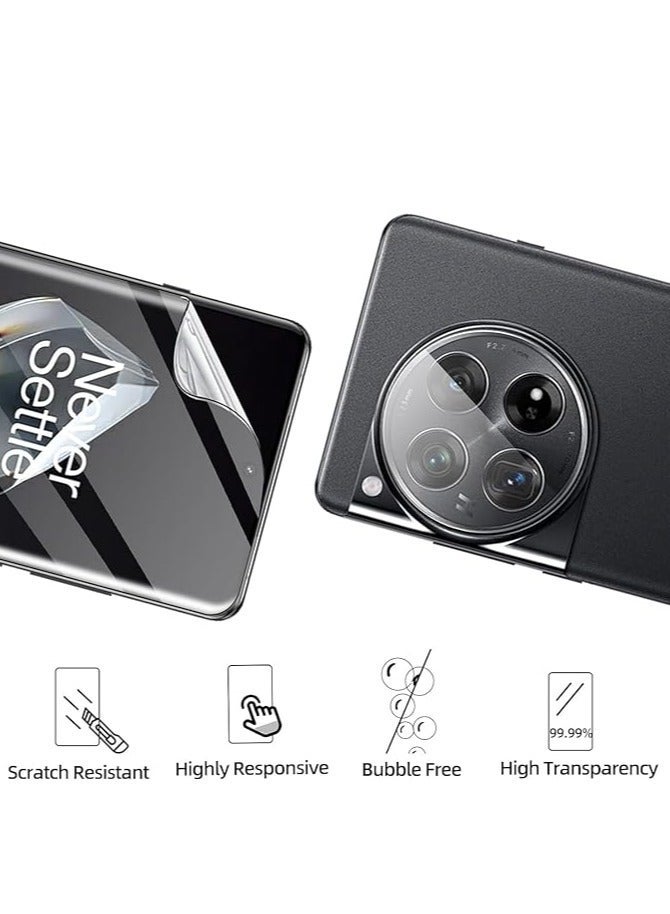 OnePlus 12 Screen Protector, 【2+2 Pack】 Hydrogel Protector Tempered Glass Film Camera Lens Scratch Resistant Premium - Image 2
