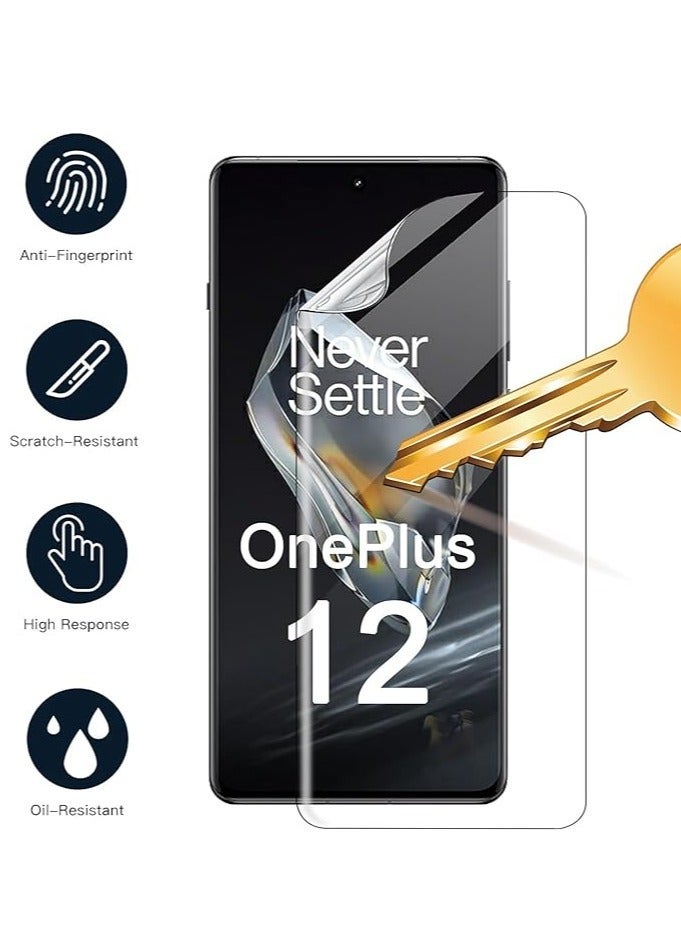 OnePlus 12 Screen Protector, 【2+2 Pack】 Hydrogel Protector Tempered Glass Film Camera Lens Scratch Resistant Premium - Image 4
