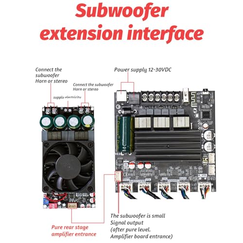 MERISHOPP Digital Amplifier Board DIY Sturdy Compact 100W -2+200W Amp Board 2.1 Channel|Consumer Electronics | Tv Video & Home Audio | Tv Video & Audio Parts | Amplifier Parts & Components - Image 5