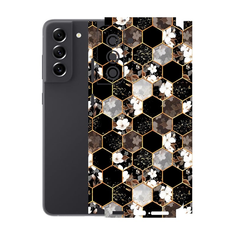 90STETHIX Compatible for Samsung Galaxy S21 FE (5G) Mobile Back Skin Screen Guard Protector (Coverage - Back+Camera+Sides) (Design-6) (233) - Image 1