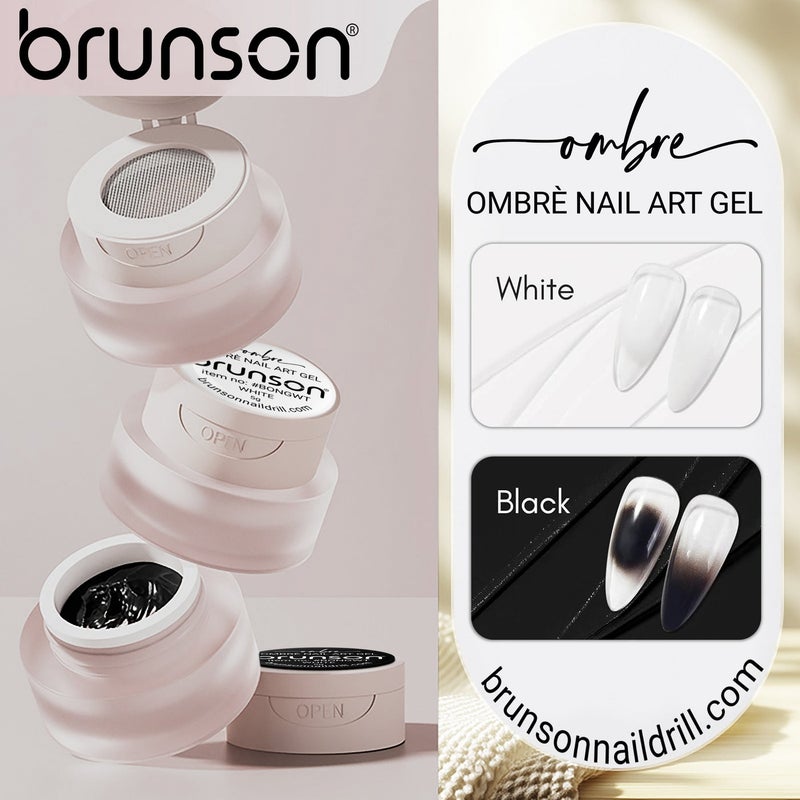 brunson Nail Art Gel - Brunson 2-in-1 Cushion Patting Ombre Nail Art Gel 8gm – UV/LED Nail Gel for Gradient Ombre, French Nail Art & Creative Designs | Sponge & Brush Dual Application Gel for Professional Salon Use - Image 2