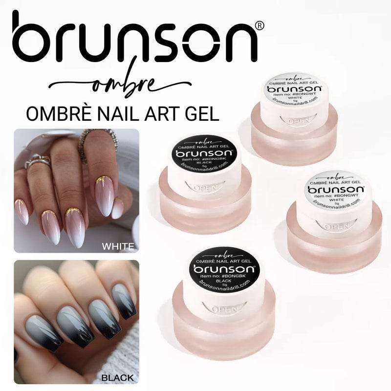 brunson Nail Art Gel - Brunson 2-in-1 Cushion Patting Ombre Nail Art Gel 8gm – UV/LED Nail Gel for Gradient Ombre, French Nail Art & Creative Designs | Sponge & Brush Dual Application Gel for Professional Salon Use - Image 3