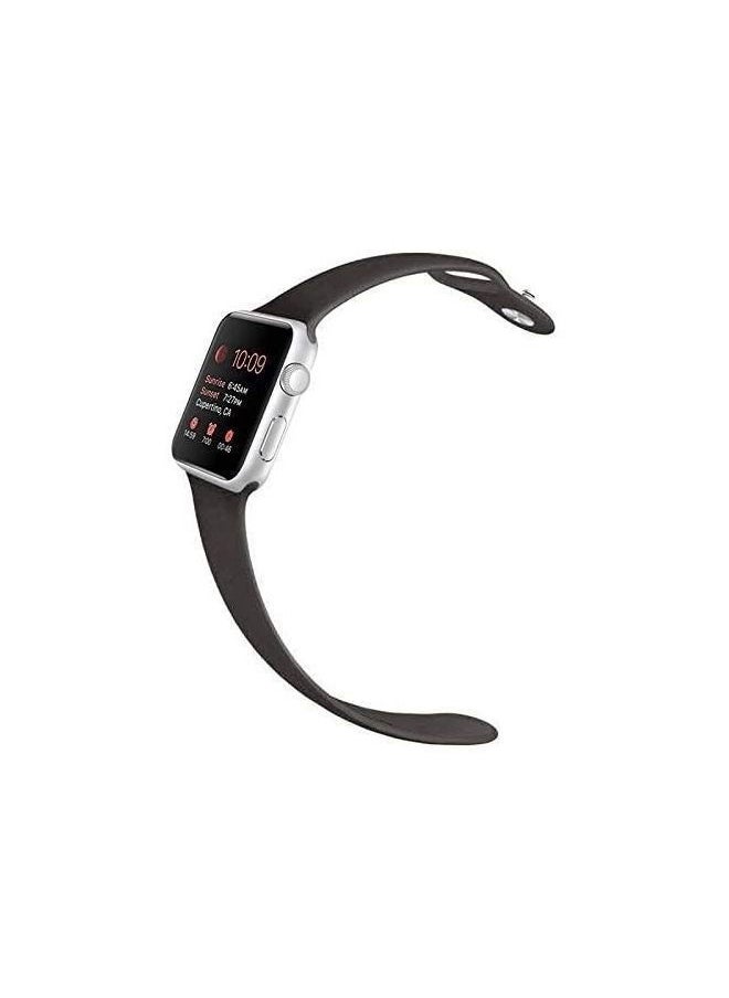 Generic - Silicone Sport Strap Replacement Bands For Apple Watch Series 7 (45mm) - Black - Image 1